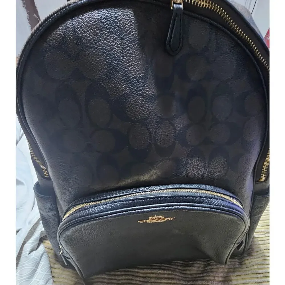 Coach Court C5671 Backpack in Signature Canvas Brown Black